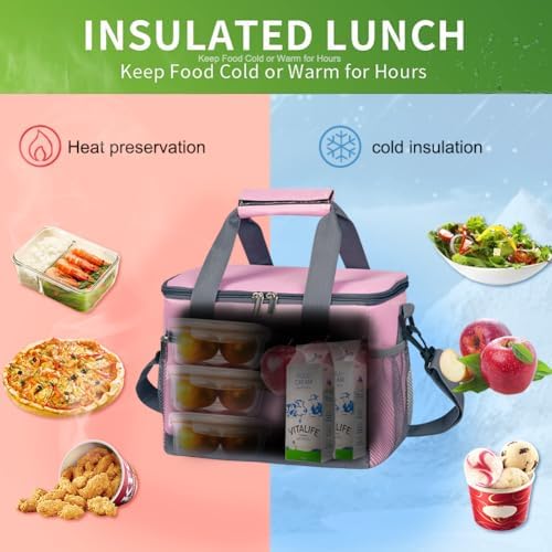 iknoe Insulated Lunch Bag, Foldable 8.5L Cooler Bag for Men & Women, Lunch Box
