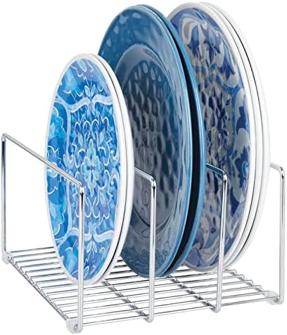mDesign Baking Tray Rack — Wire Rack for Sorting Trays, Pans and other Cookware Items — Free-Standing Pan Stand for the Kitchen — Chrome