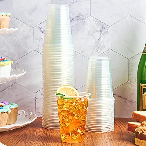 Lilymicky 500 Pack 9 oz Disposable Plastic Cups, 9 oz Clear Plastic Cups