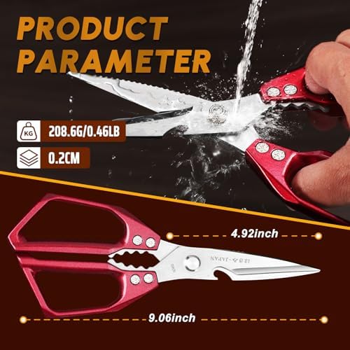 Huusk Kitchen Scissors all Purpose - Japanese Kitchen Shears for Food