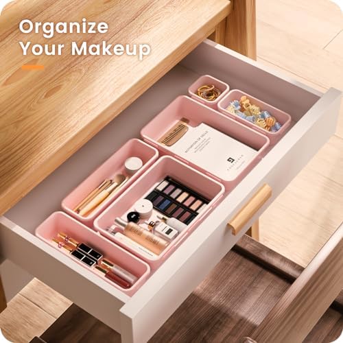 A-LuGei 【Military Grade】 Drawer Organizer for Vanity Bathroom Makeup Desk