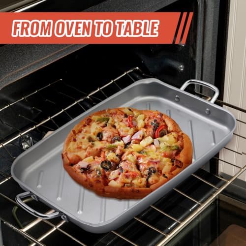 Grill Pan - 11'x15'' BBQ Grill Topper With Handles