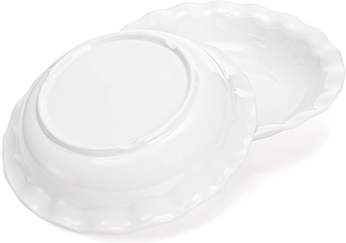 Fasmov 2 Pack Melamine Serving Bowls, 12inch Larger Salad Bowls, Lightweight and Unbreakable Mixing Bowl for Prepping and Serving Food, Dishwasher Safe, BPA Free, White