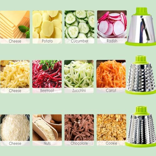 Cheese Grater with Handle,Multifunctional Rotary Cheese Grater