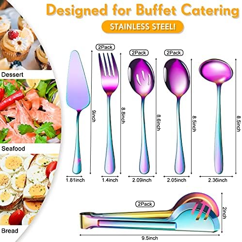 Patelai Serving Utensils Set, Rainbow, 10 Pieces