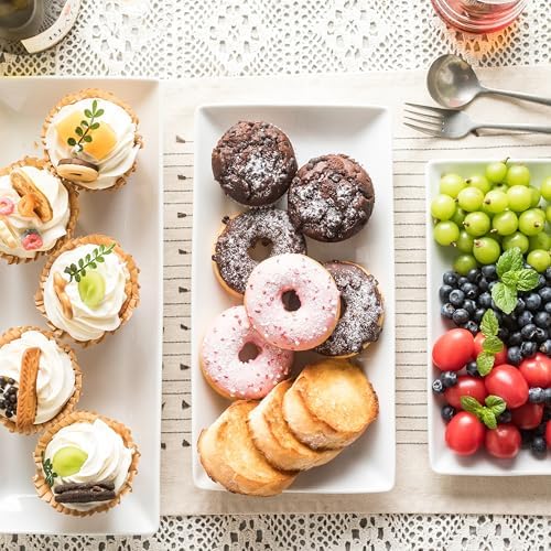 YHOSSEUN Porcelain Serving Platters and Trays, 12 In White Serving Plates