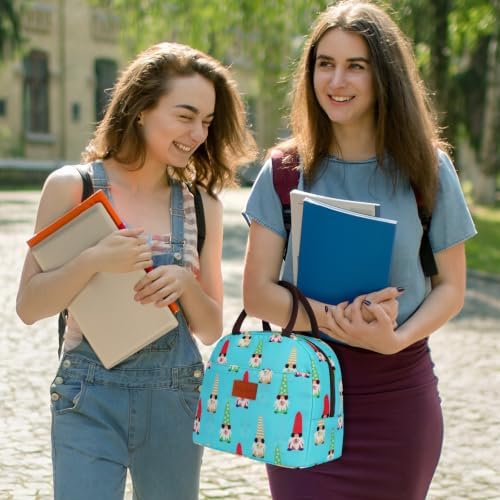 BALORAY Lunch Bag for Women Men Adult Lunch Box (Summer Gnomes),M