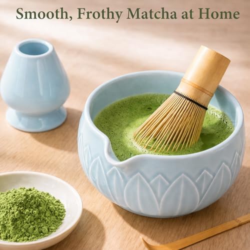Matcha Whisk Set with Ceramic Bowl & Bamboo Chasen