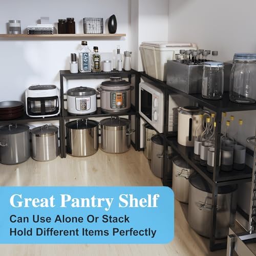 2 Pack Expandable Metal Storage Shelves, 110LBS Heavy Duty Shelving Units
