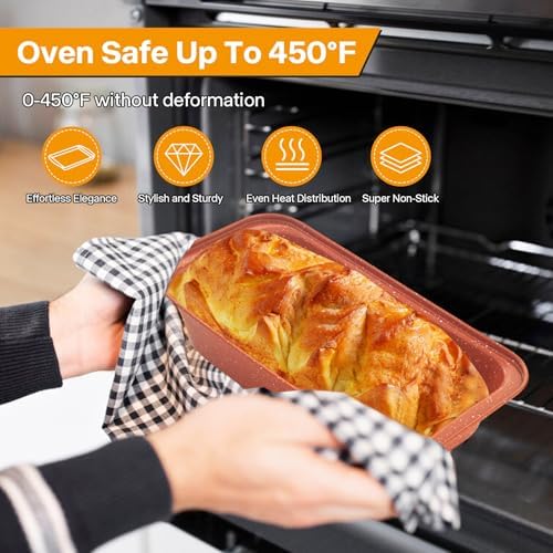 2-Pack Loaf Pan, Nonstick Bread Pans, 10In Banana Bread Pan, Bread Pans for Homemade Bread, Loaf Pan for Family Parties, Beginner Bakers