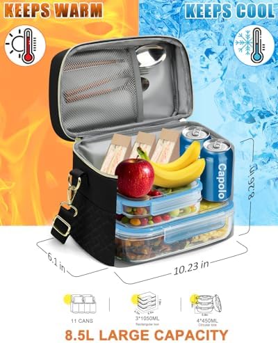 Capolo Lunch Bag for Women Men Insulated Lunch Tote Leakproof Lunchbox Bags