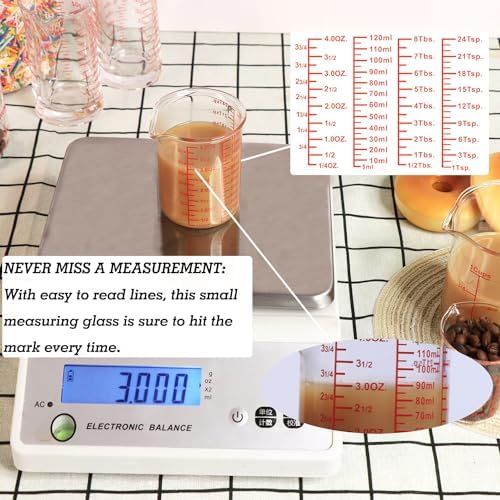 Ackers BORO3.3 Glass Measuring Cup Set, Beaker Style, 7-Piece