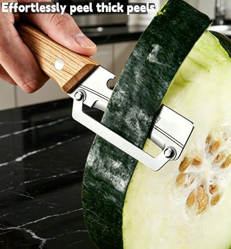 Maxjoy Vegetable Peeler, Stainless Steel Wooden Handle for Potato, Fruit