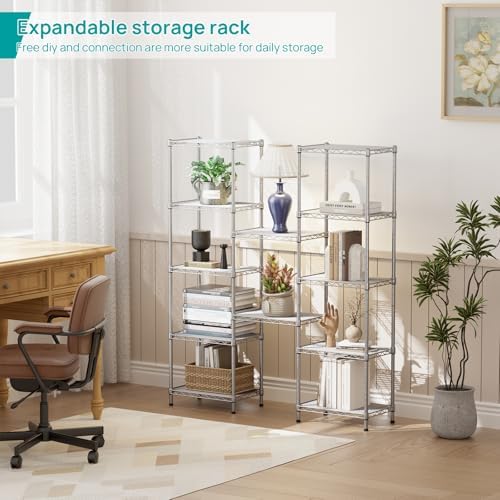 SINGAYE Metal Shelves Wire Shelving Storage Standing Adjustable Shelf Unit