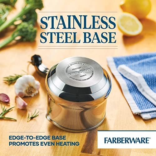 Farberware Classic Series Stainless Steel Butter Warmer, Melting Pot, Milk Warmer Pot 0.6 Quarts (Pack of 4)