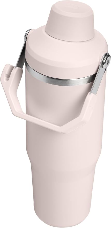 Stanley IceFlow 2.0 Fast Flow Tumbler with Handle 30 oz | Twist On Angled Spout Lid | Leakproof Water Bottle | Insulated Stainless Steel | BPA-Free | Rose Quartz