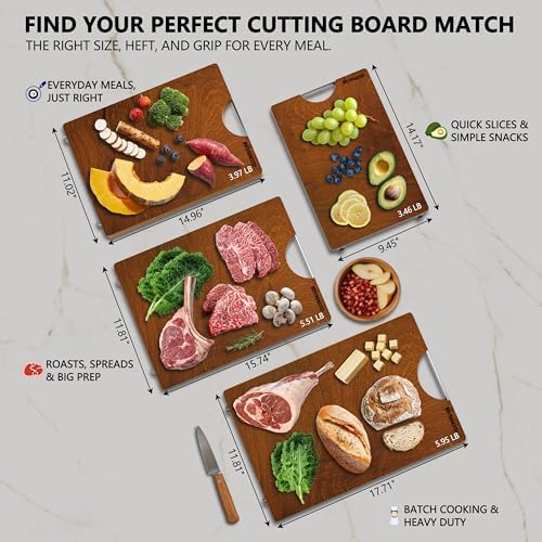 Brosisincorp Sapele Wood Cutting Board One Piece No Glue 15.74"L*11.81"W