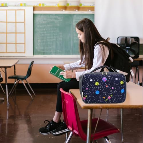 GYEUKHAM Insulated Lunch Box for School, Thermal Reusable Durable Freezable Lunch Bags for Kids Boys Girls Men Women - Small Soft Cooler Portable Lunch Tote Kit for Work Picnic Travel,Constellation