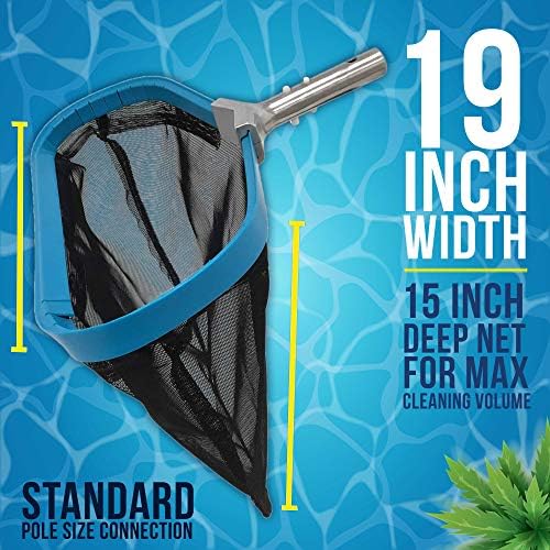 U.S. Pool Supply Pool Skimmer Net - Heavy Duty 19" Pool Net Skimmer Rake