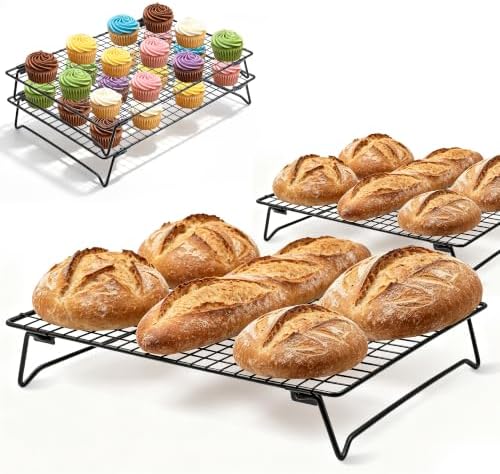 Sourdough Cooling Rack 2 Pack Stackable | Heavy Duty Wire Cooling Rack
