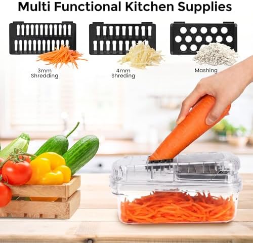 Yusshn Vegetable Chopper, 12-in-1 Food Veggie Chopper Cutter with Container