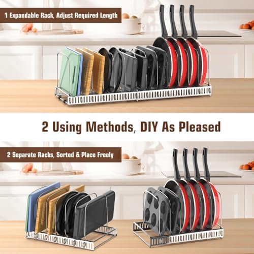 Housolution Cutting Board and Baking Tray Cookie Sheet Organizer, Silver