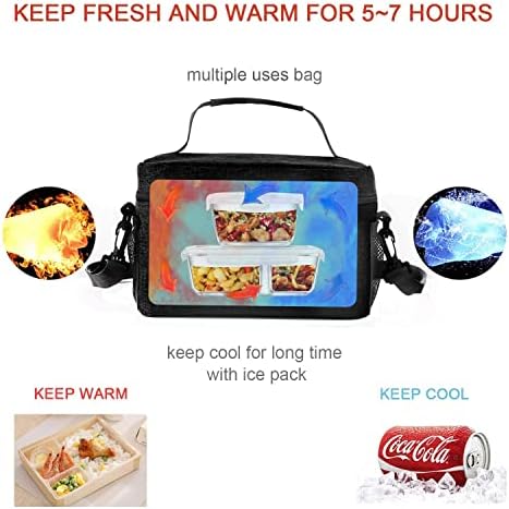 ONFAON Lunch Bag for Men/Women, Insulated Reusable Lunch Box Leakproof Cooler Tote Bag Freezable with Adjustable Shoulder Strap for Office Work Picnic Beach(Black)