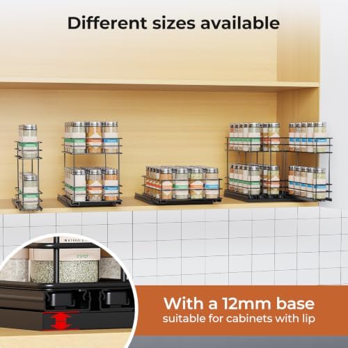 Mystozer Pull Out Spice Rack Organizer for Cabinet, Slide Out Spice Racks