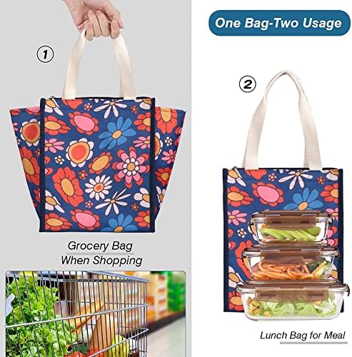 iknoe 9L Insulated Lunch Bag for Men & Women, Leak-Resistant Blueflower