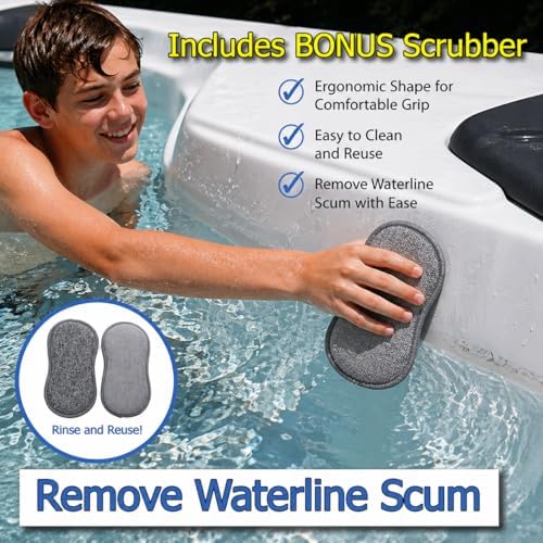 The Skimmie Scoop - Patented Handheld Skimmer with Fine Mesh Net for Spa, Hot Tub, Cold Plunge and Small Pool Cleaning - Lightweight and Durable with Powerful Suction Cup - Clean Out Filter (White)