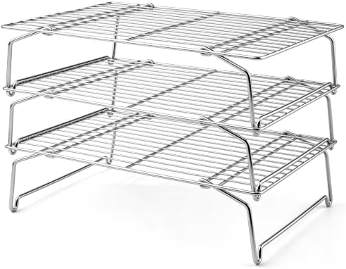 Homikit 3 Tiers Stainless Steel Cooling Rack Set, 10"x15" Baking Racks