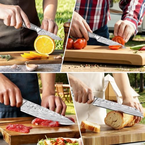 Chef Knife Bag Backpack Style 39 PCS, Professional Knife Set Vintage Carrying Case for Chefs & Culinary Students, Holds 10" Knives, Water-Resistant 600D Material