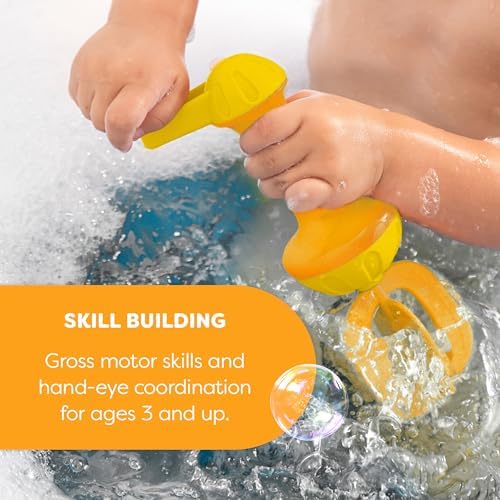 HABA Toddler Bath Toys: Bubble Bath Whisk for Sensory Play, Bubble Maker for Bathtub and Fun Beach and Water Toys for Toddlers, Yellow