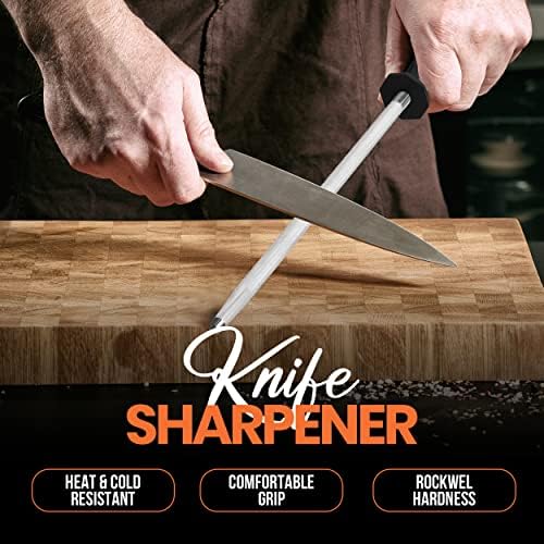 Utopia Kitchen Knife Sharpener Rod 12 Inch Honing Rod for Sharpening