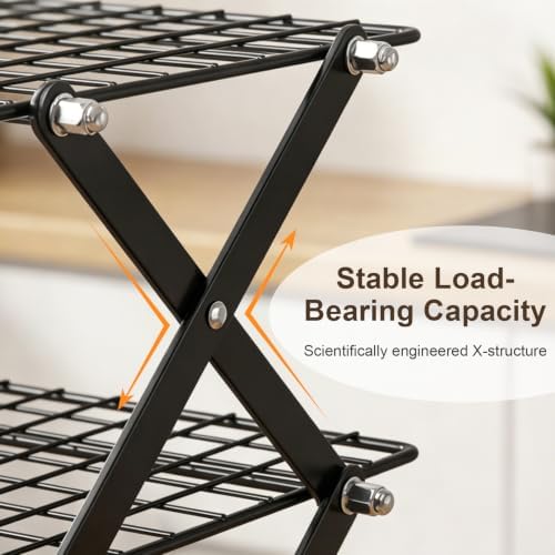 2 Pack Collapsible Cooling Rack, 4 Tier Stainless Steel Baking Rack