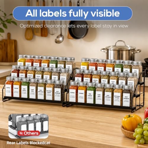 3-Tier Spice Rack for Short Cabinets, Metal Spice Organizer, 2PC