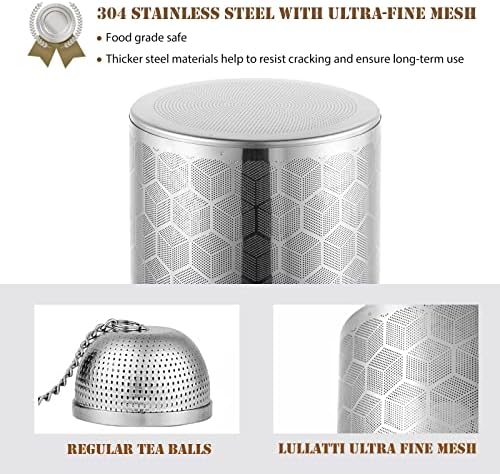 Extra Large Tea Ball Infuser for Pitcher(2 Pack), 18/8 Stainless Steel Tea Steeper, Extra Fine Mesh Tea Strainer Perfect for Brewing Herbs, Iced Tea, Coffee, Cooking Soup