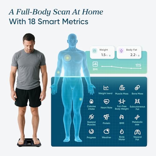 Etekcity Smart Scale for Body Weight and Fat, BMI, FSA Eligible, Black