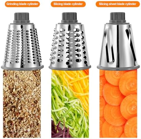 Rotary Cheese Grater Manual Hand Crank 3-in-1 Vegetable Shredde