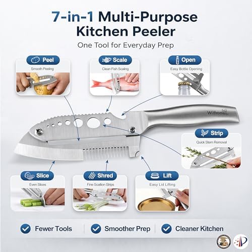 All-Stainless Steel Multifunctional Vegetable Peeler for Kitchen