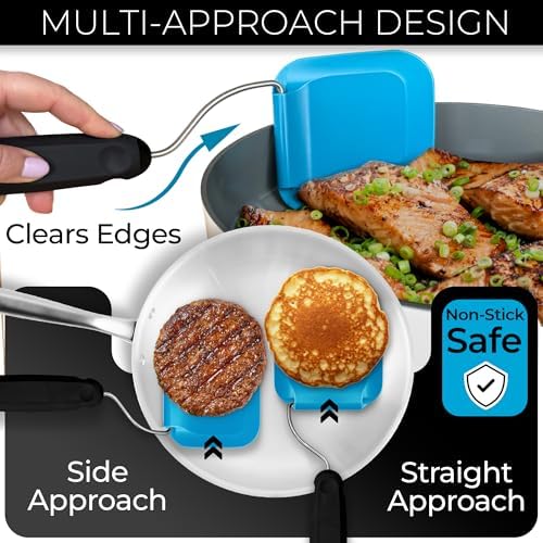 Adjustable Angle Spatula PPSU Material – Flexible Cooking Egg Flipper & Fish Spatula for Pancakes & Indoor Griddles – Swappable Heat-Resistant Thin Heads Spatula - Non-Stick Cookware Safe