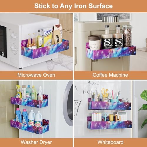 Mystozer Magnetic Spice Rack for Refrigerator Starry Sky, 4 Pack