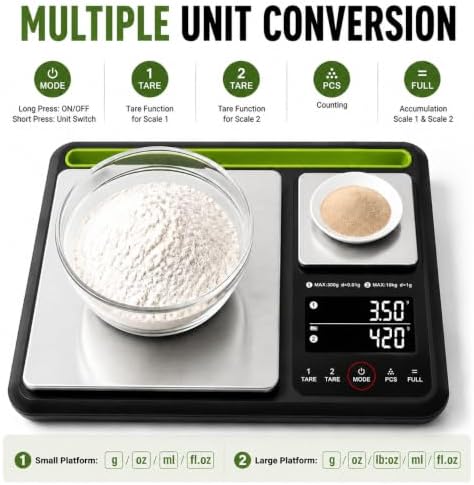 0.001oz/22lb Professional Dual Platform Food Scale Baking Scale for Kitchen