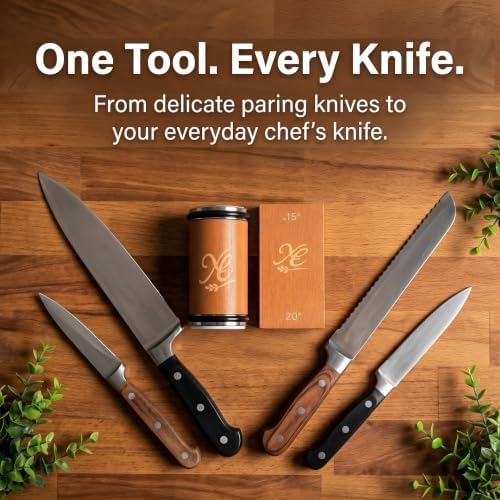 Premium Rolling Knife Sharpener Kit – Professional Magnetic Sharpening System with Diamond Disc, 15° & 20° Angle Guides, Razor Sharp Edge for Kitchen & Chef Knives