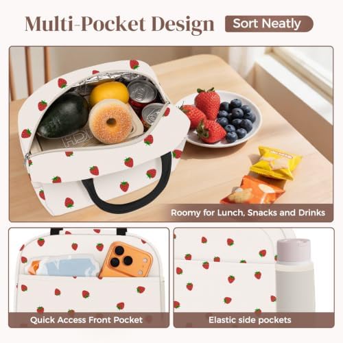 DALINDA Lunch Bag Lunch Box for Women Men, Insulated Lunch Bags Water-Resistant Cute Cooler Lunch Tote Bag, Reusable Large Capacity for Work Travel Picnic