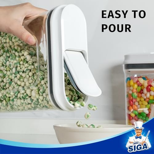 MR.SIGA Airtight Cereal Dispenser Set, Storage Containers for Dry Goods