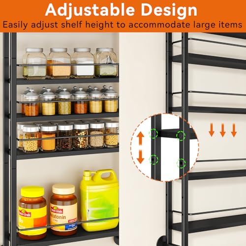 IBUYKE Over the Door Spice Organizer,Door or Wall Mount,Black TLJ028B