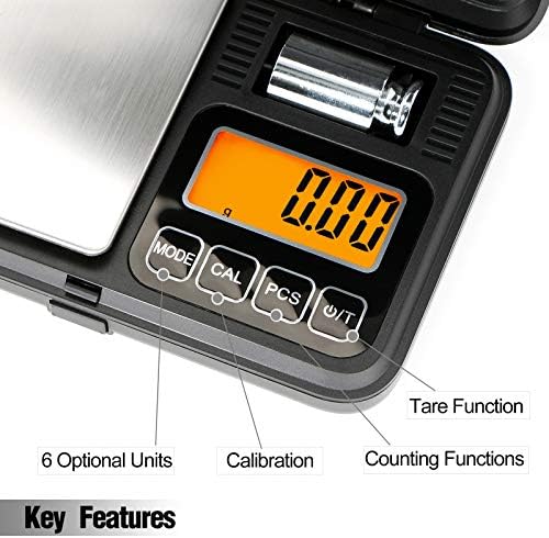 Fuzion Digital Pocket Gram Scale 200g/0.01g with 50g Calibration Weight
