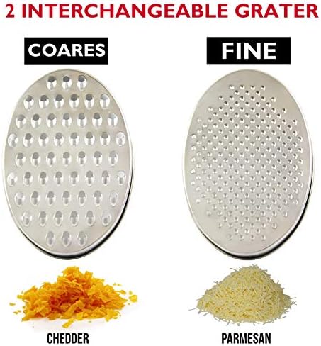 Cheese Grater Citrus Lemon Zester with Food Storage Container & Lid - Perfect For Hard Parmesan Or Soft Cheddar Cheeses, Ginger, Vegetables, Butter, Chocolate & Nutmeg (Red)
