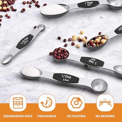 Wildone Stainless Steel Magnetic Measuring Spoons with Strong Magnets, 14pc